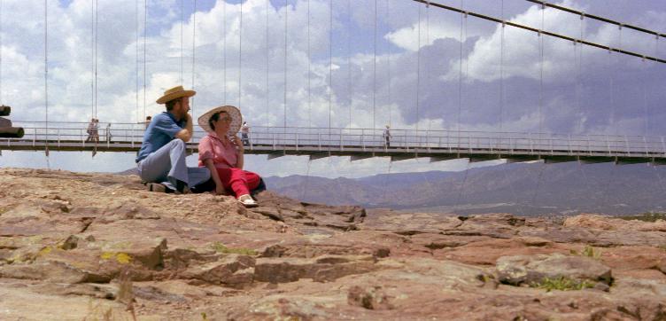 We view the gorge by the bridge.